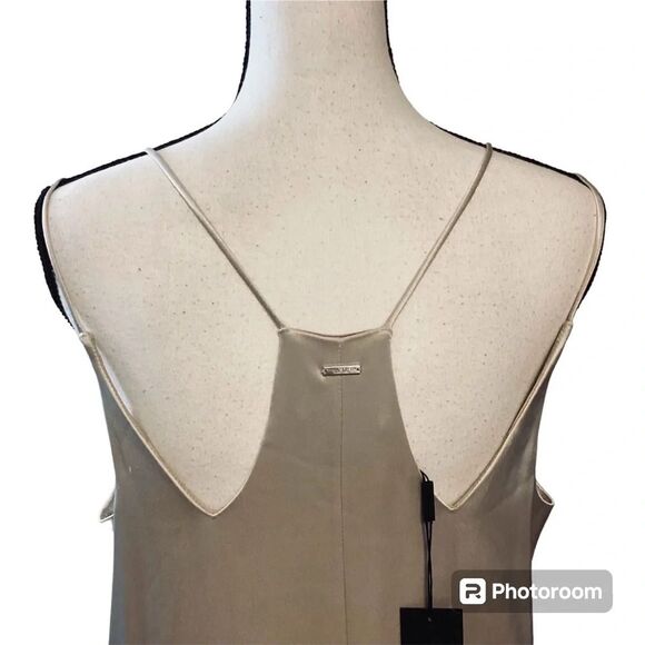 HALSTON HERITAGE NWT Sleeveless Double-Strap Satin Slip Maxi Dress Large - Picture 6 of 12